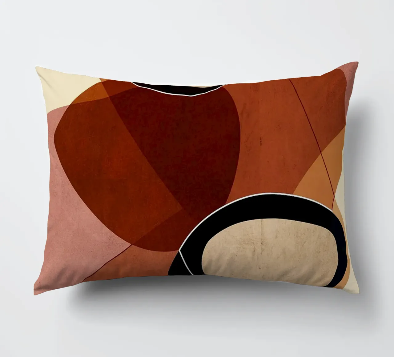 geometrische vormen overlappende vormen abstracte ovalen kleur laye kussen van Jhon W Caquimbo