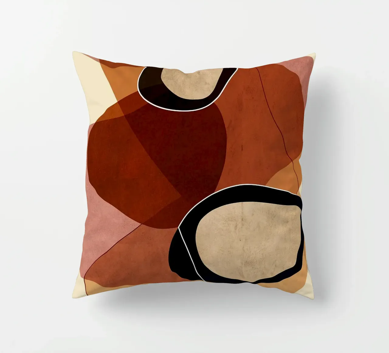 geometrische vormen overlappende vormen abstracte ovalen kleur laye kussen van Jhon W Caquimbo