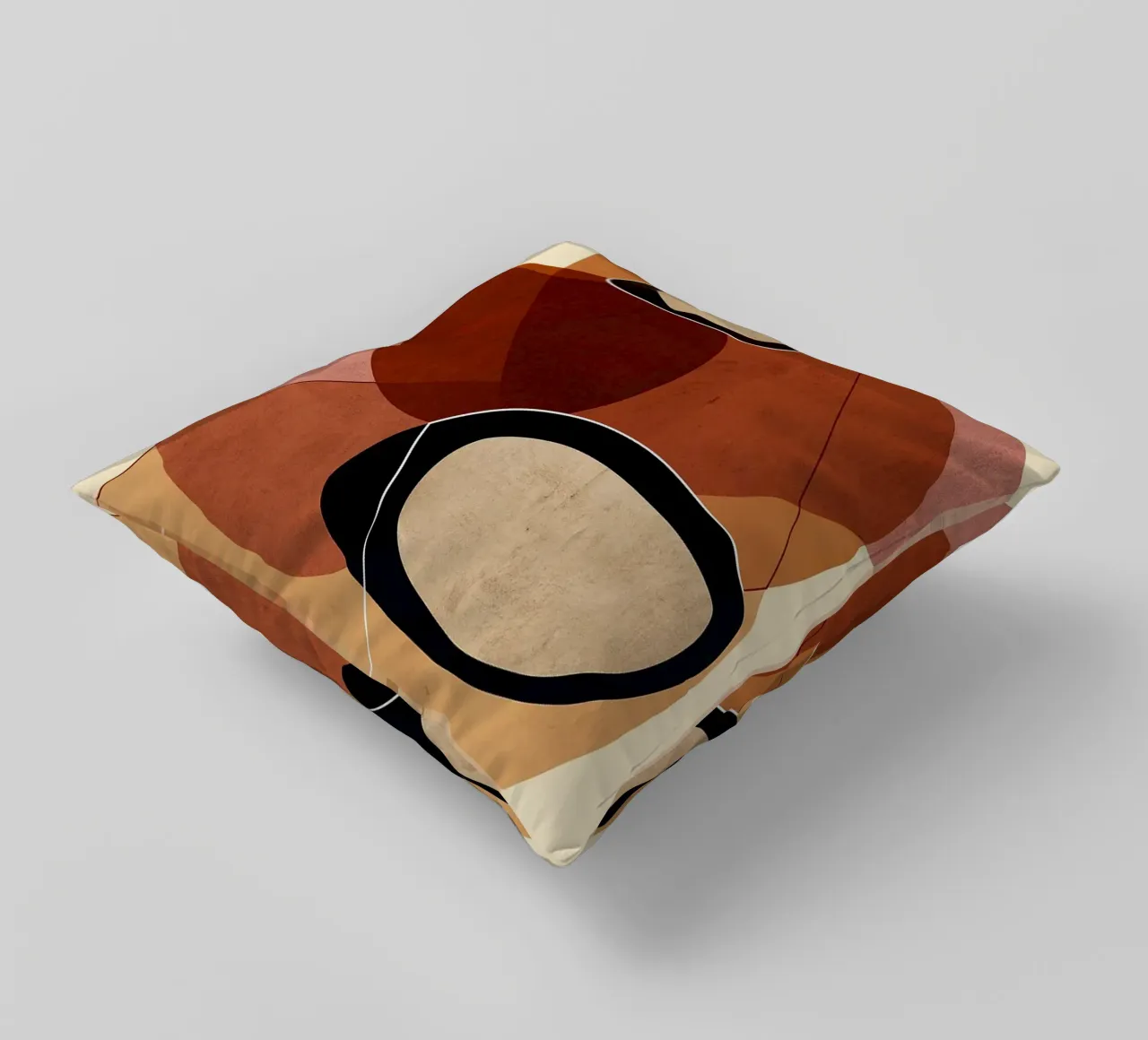 geometrische vormen overlappende vormen abstracte ovalen kleur laye kussen van Jhon W Caquimbo