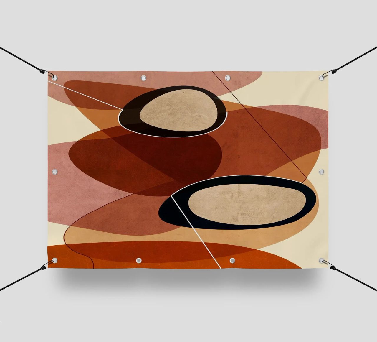 forme geometriche sovrapposte forme astratte ovali colore laye telo in pvc da Jhon W Caquimbo
