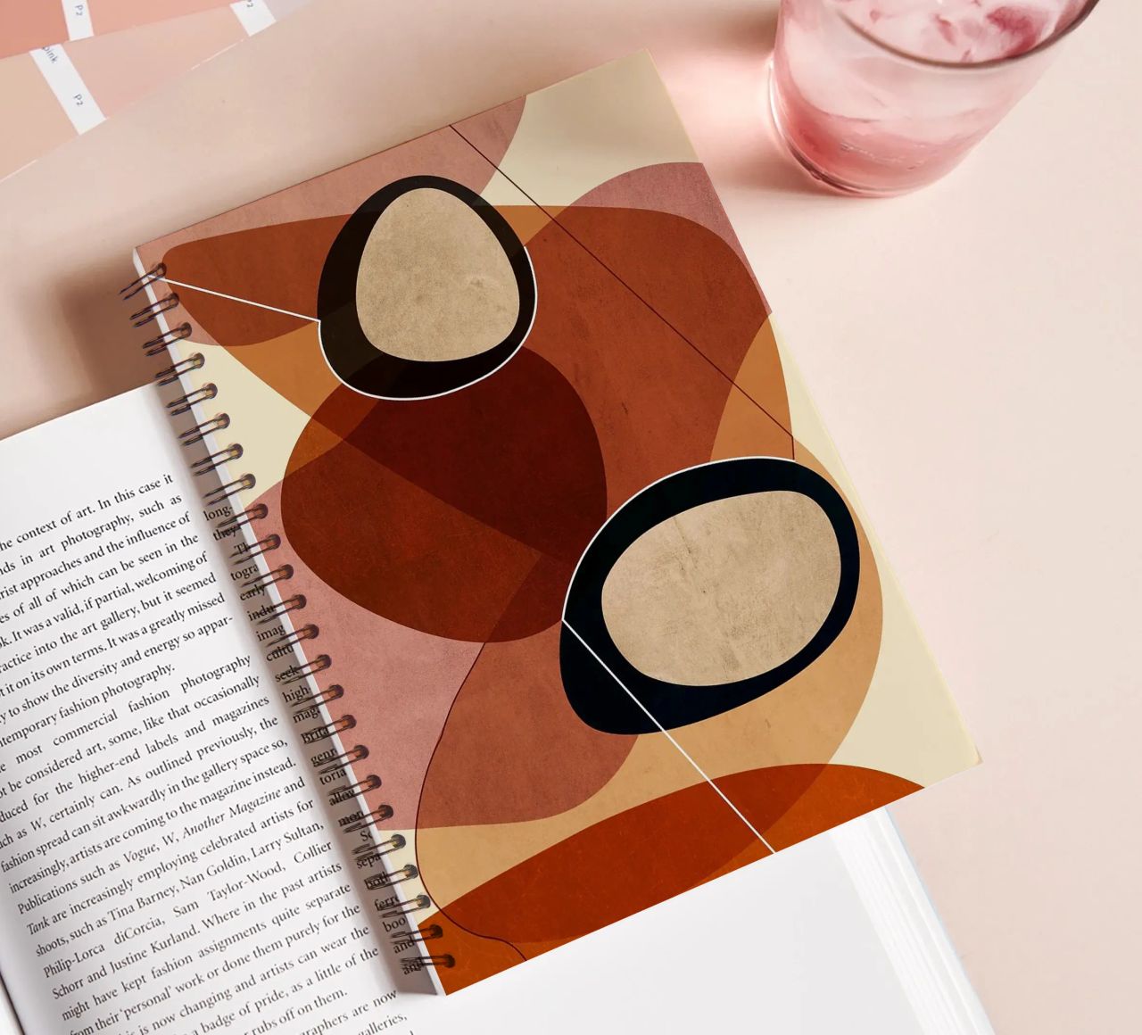 geometric shapes overlapping forms abstract ovals color laye spiral notebook by Jhon W Caquimbo