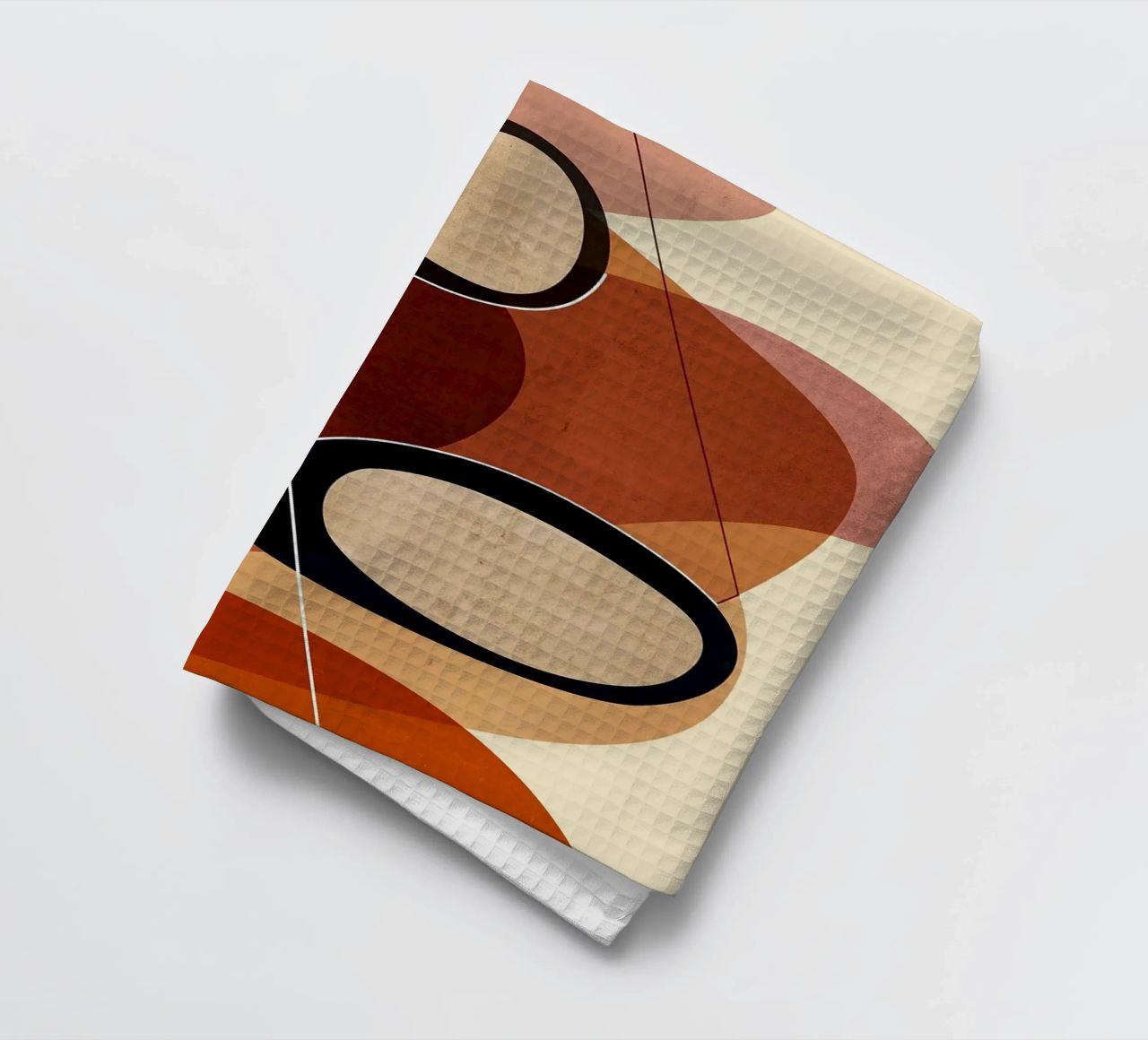 forme geometriche sovrapposte forme astratte ovali colore laye canovaccio da cucina da Jhon W Caquimbo