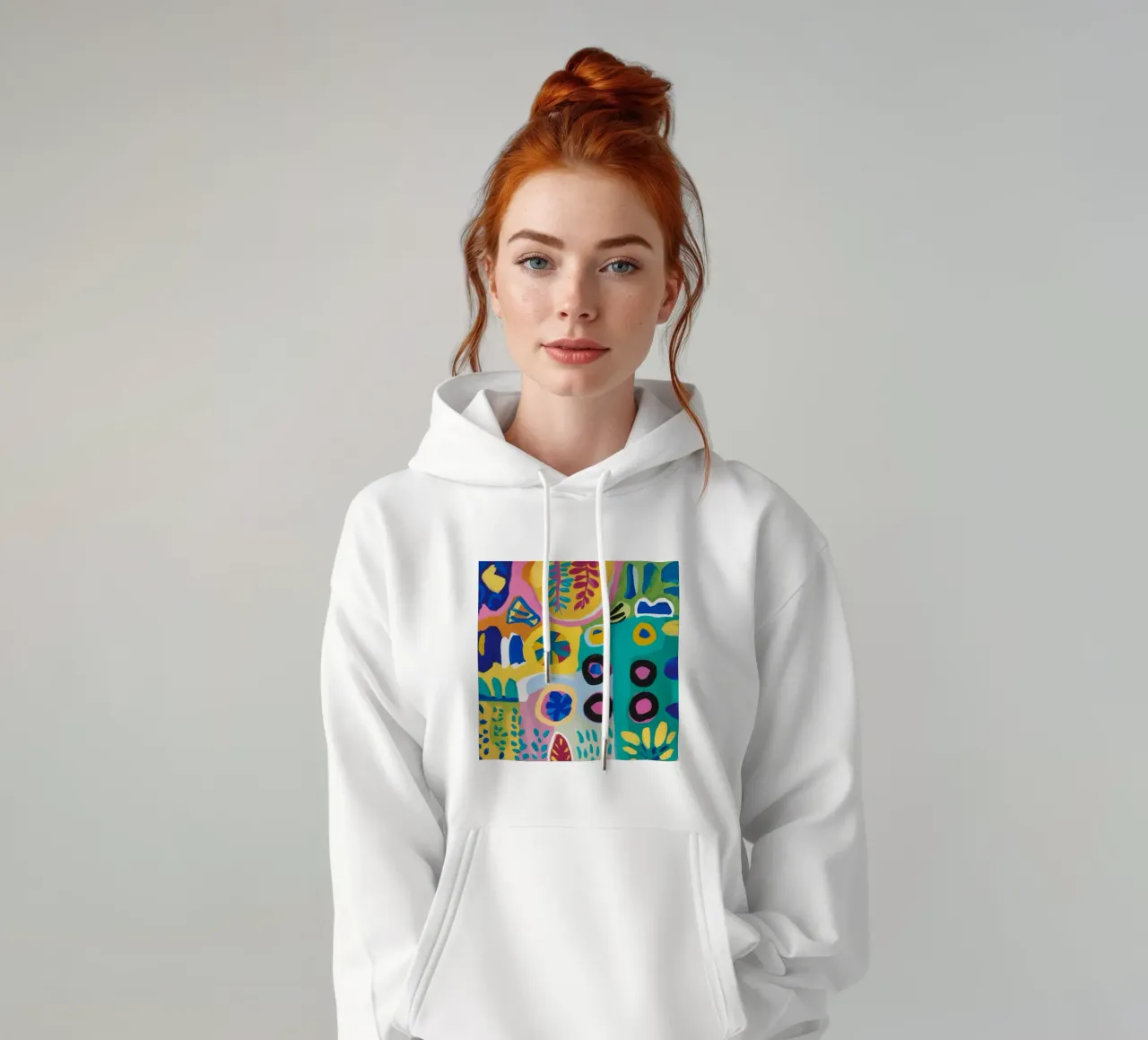 Puzzle astratto di fiori felpa con cappuccio da Zep Layers