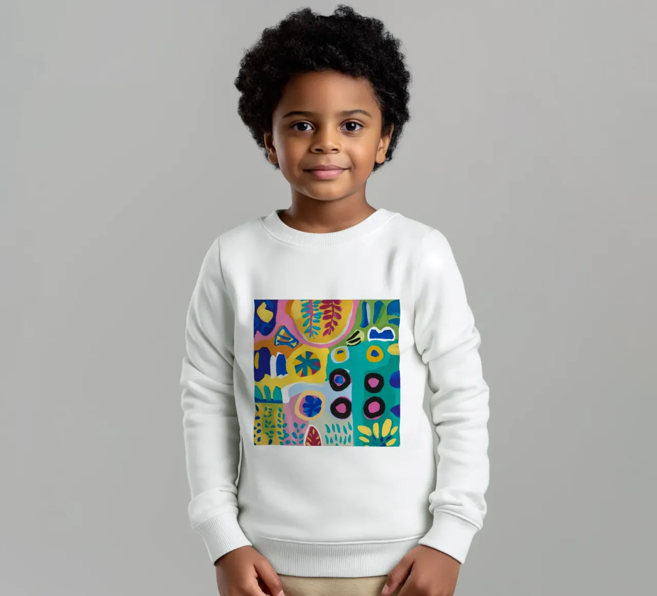 Puzzle astratto di fiori felpa bambino da Zep Layers