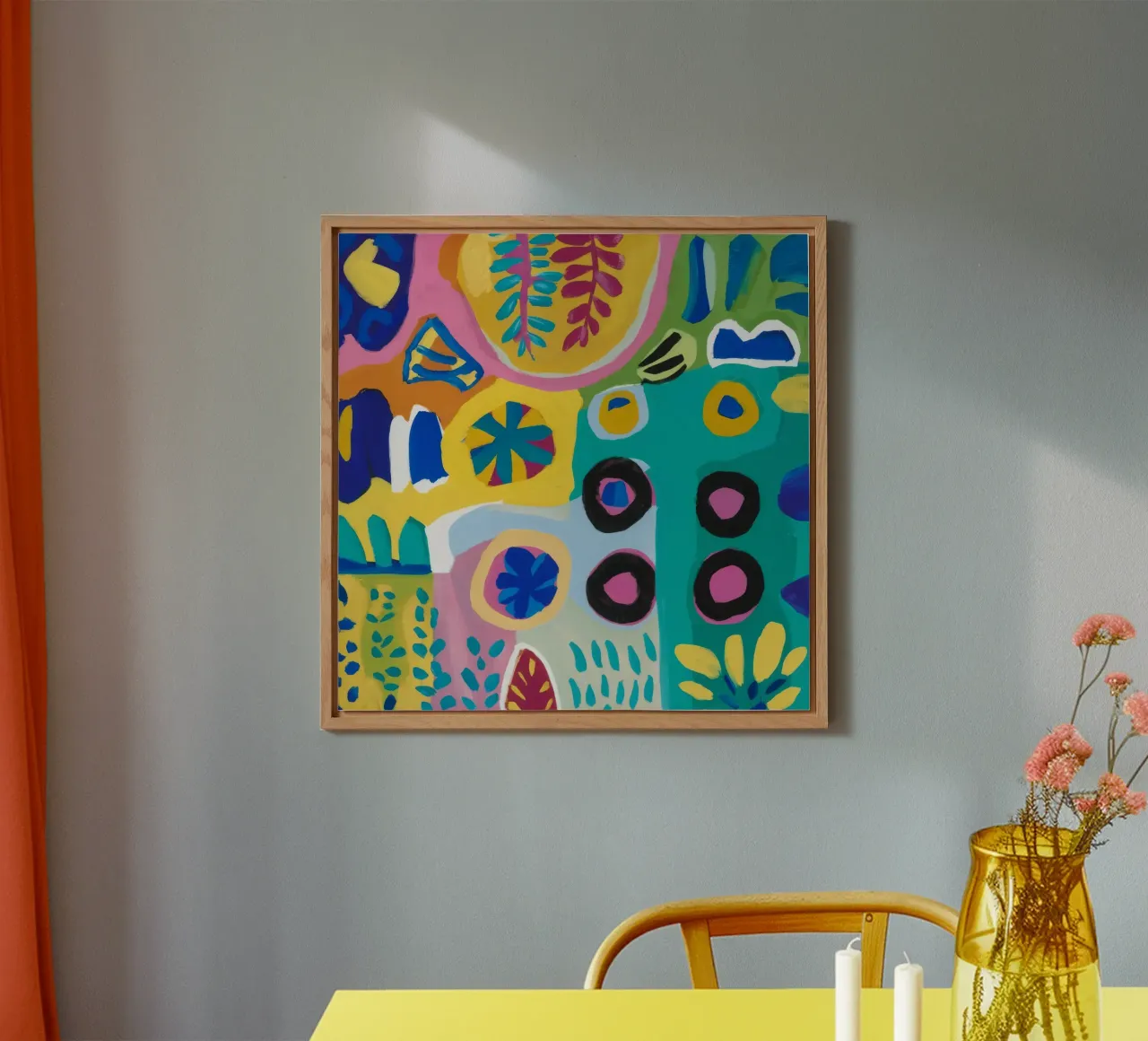 Puzzle astratto di fiori alluminio dibond da Zep Layers