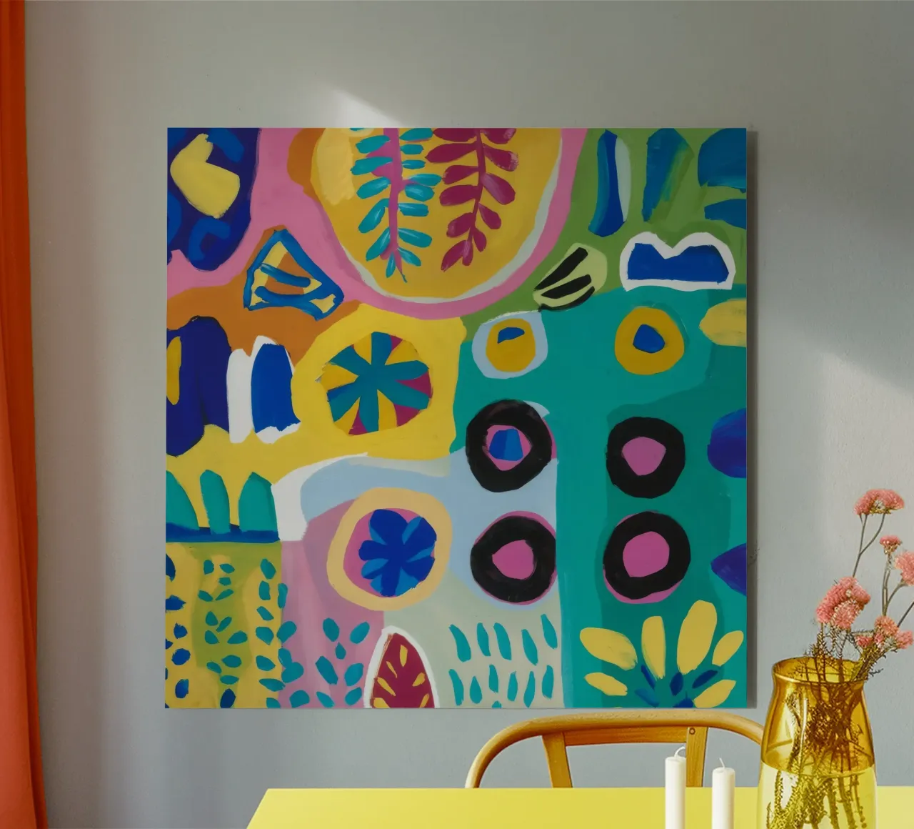 Puzzle astratto di fiori alluminio dibond da Zep Layers