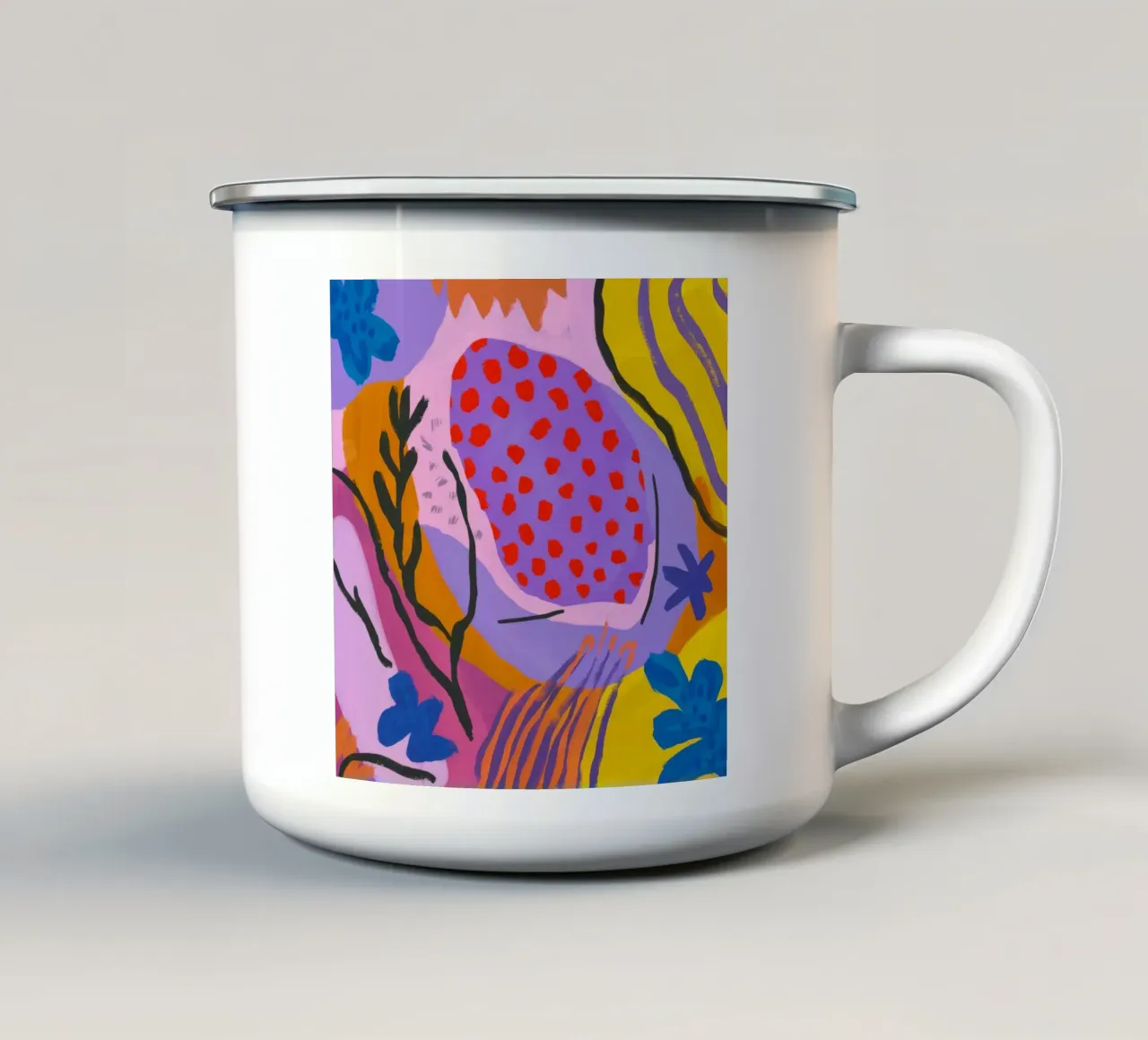 Ráfaga de lava botánica taza de esmalte de Zep Layers