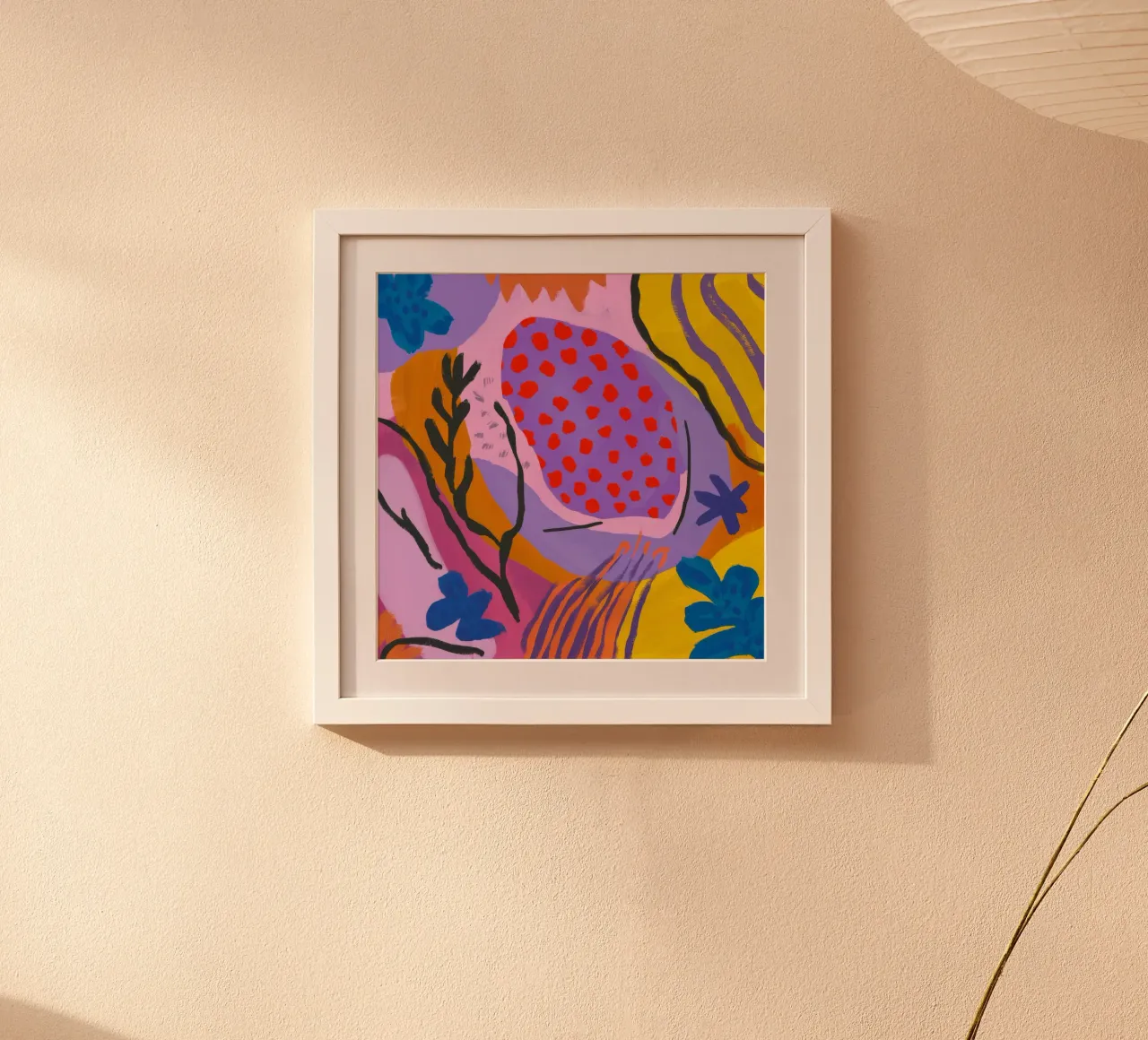 Scoppio di lava botanica poster con telaio in legno da Zep Layers