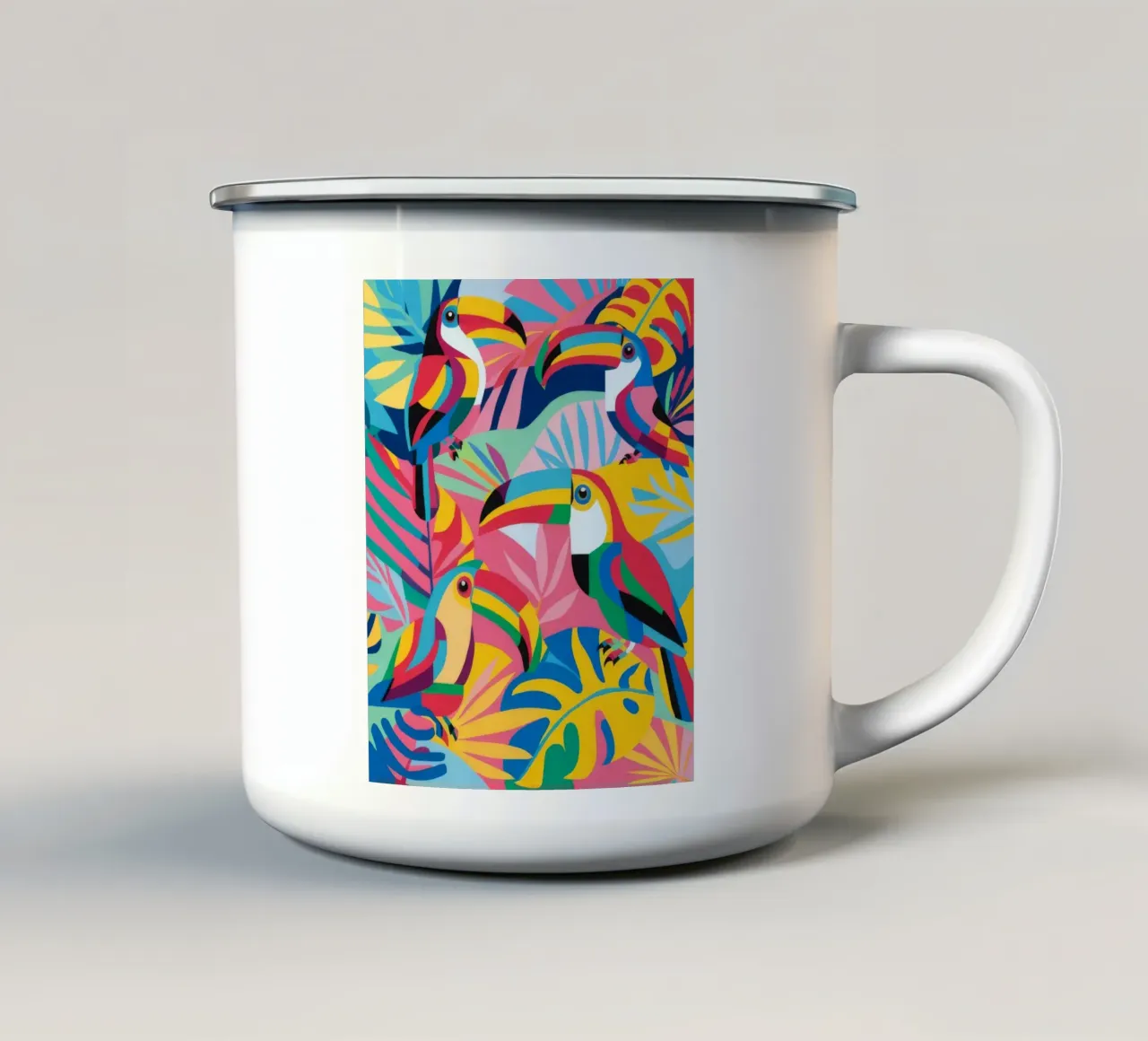 Toucan Harmony Parade enamel mug by Zep Layers