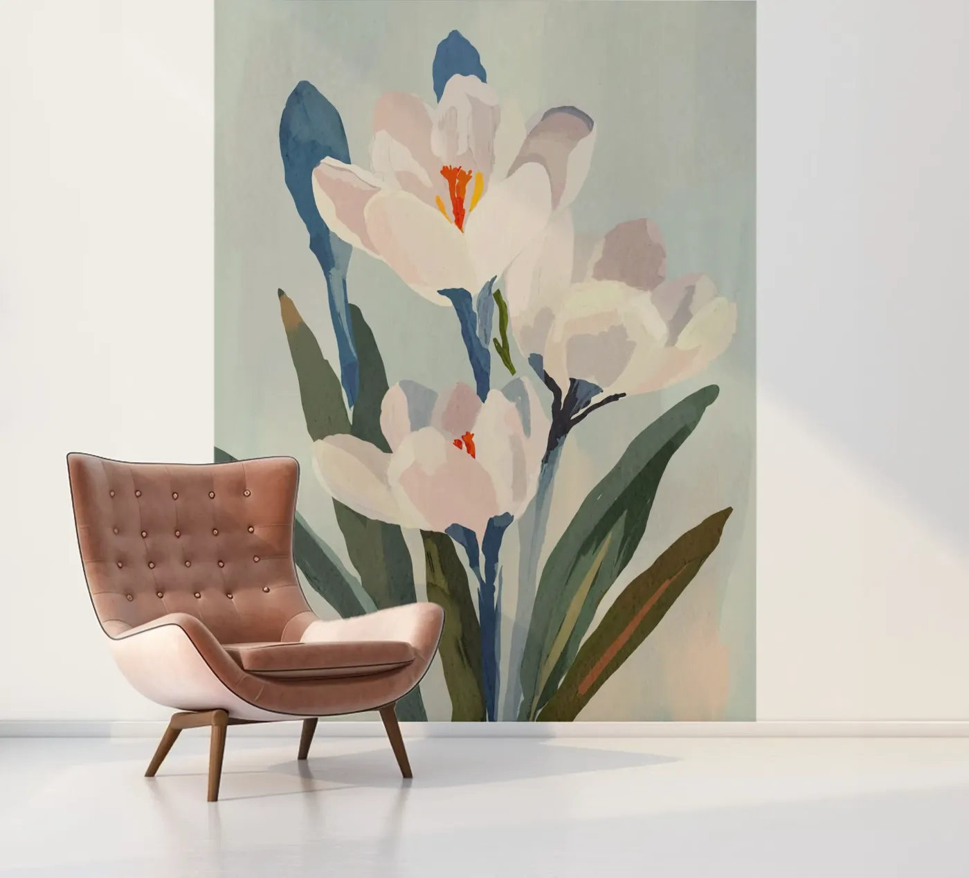 Soft Bloom fotobehang van ThingDesign