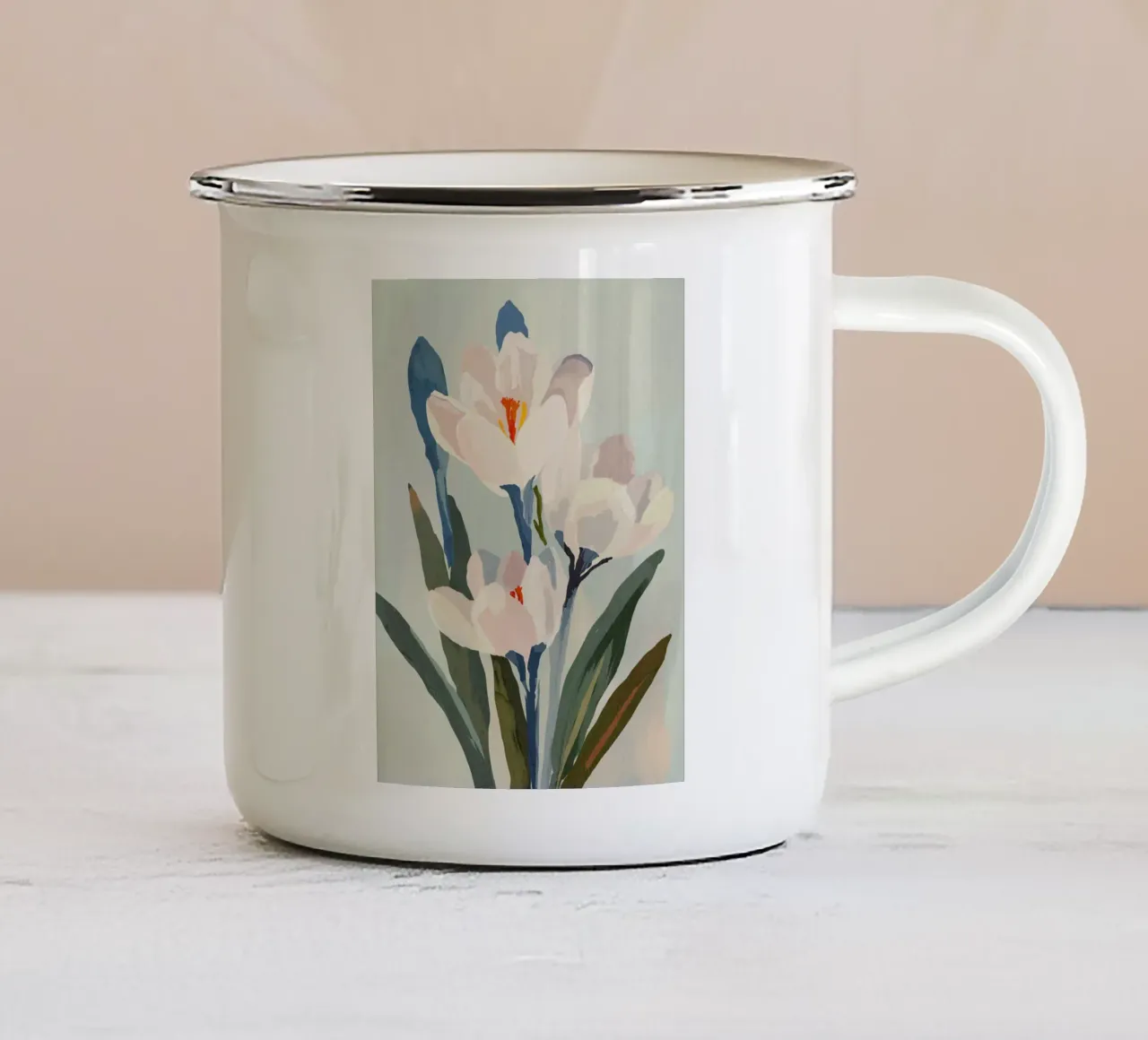 Weiche Blüte Emaille Tasse von ThingDesign