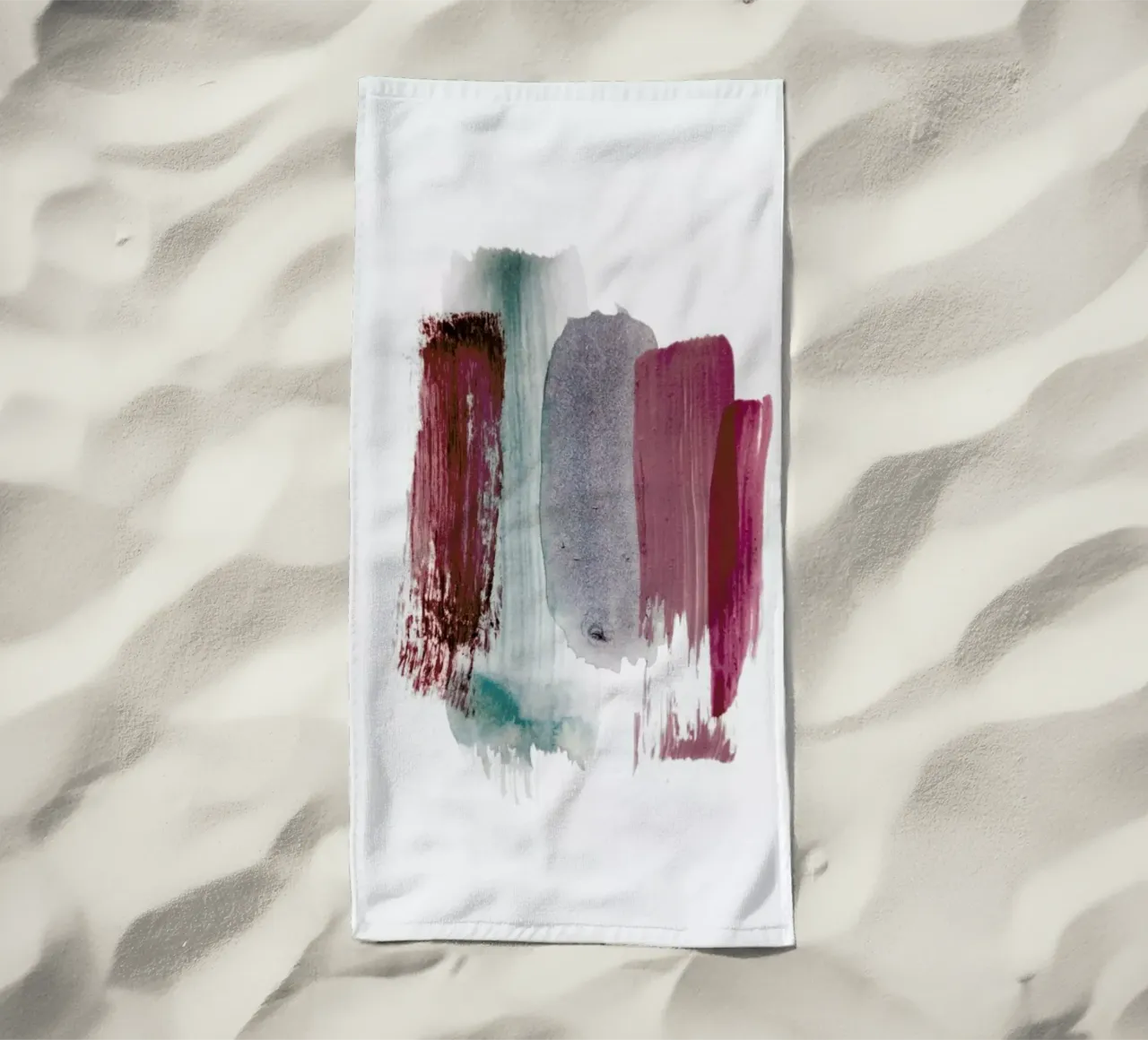 Abstract Aquarelle - Earthy Colors of the Woods beach towel by Studio Nahili