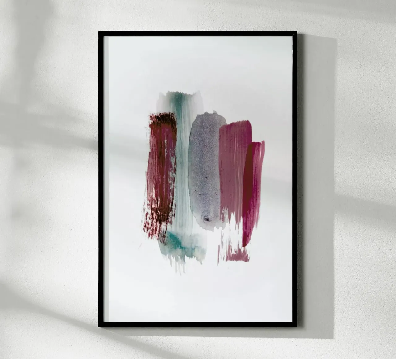 Abstract Aquarelle - Earthy Colors of the Woods poster con telaio in alluminio da Studio Nahili