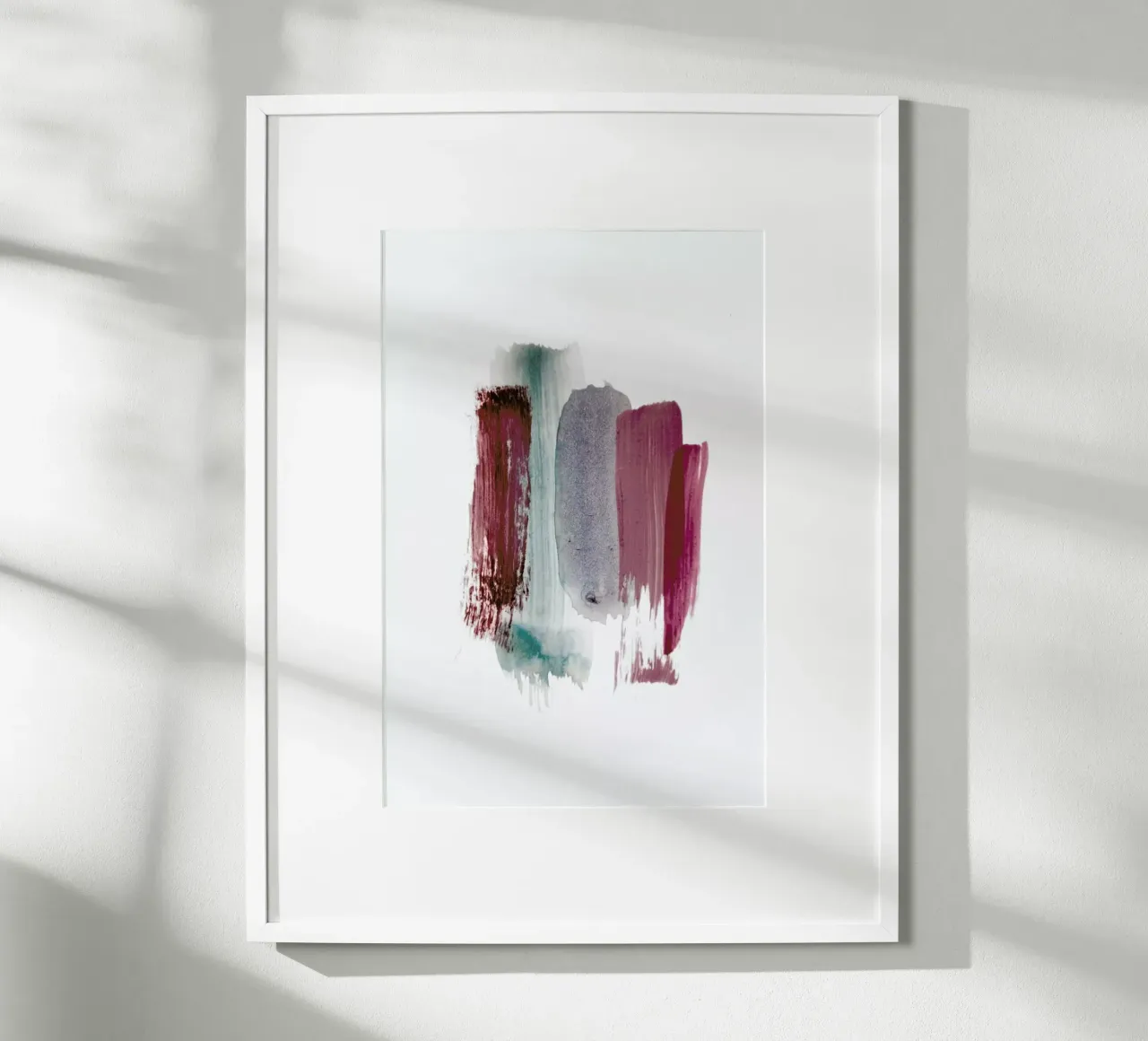 Abstract Aquarelle - Earthy Colors of the Woods poster con telaio in alluminio da Studio Nahili