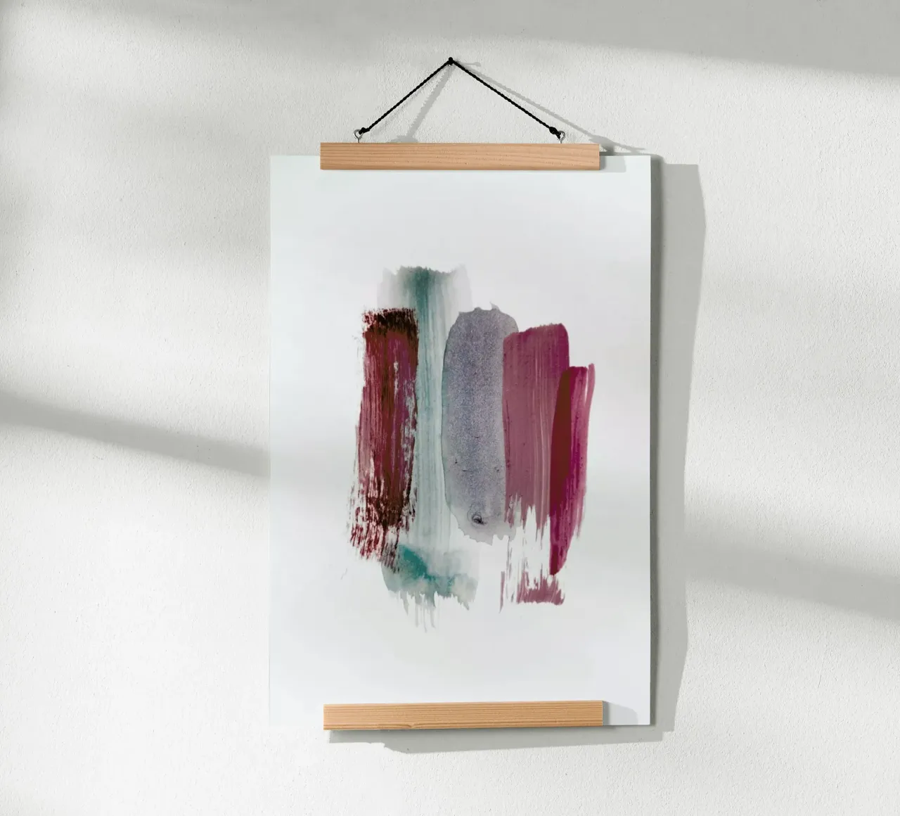 Abstract Aquarelle - Earthy Colors of the Woods poster con telaio in alluminio da Studio Nahili