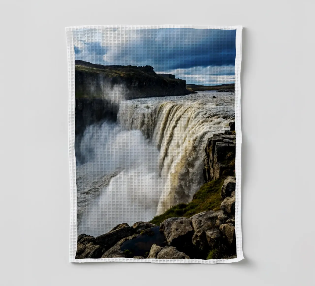 Dettifoss Fall Nature Life Photography tea towel by SerongSoulS