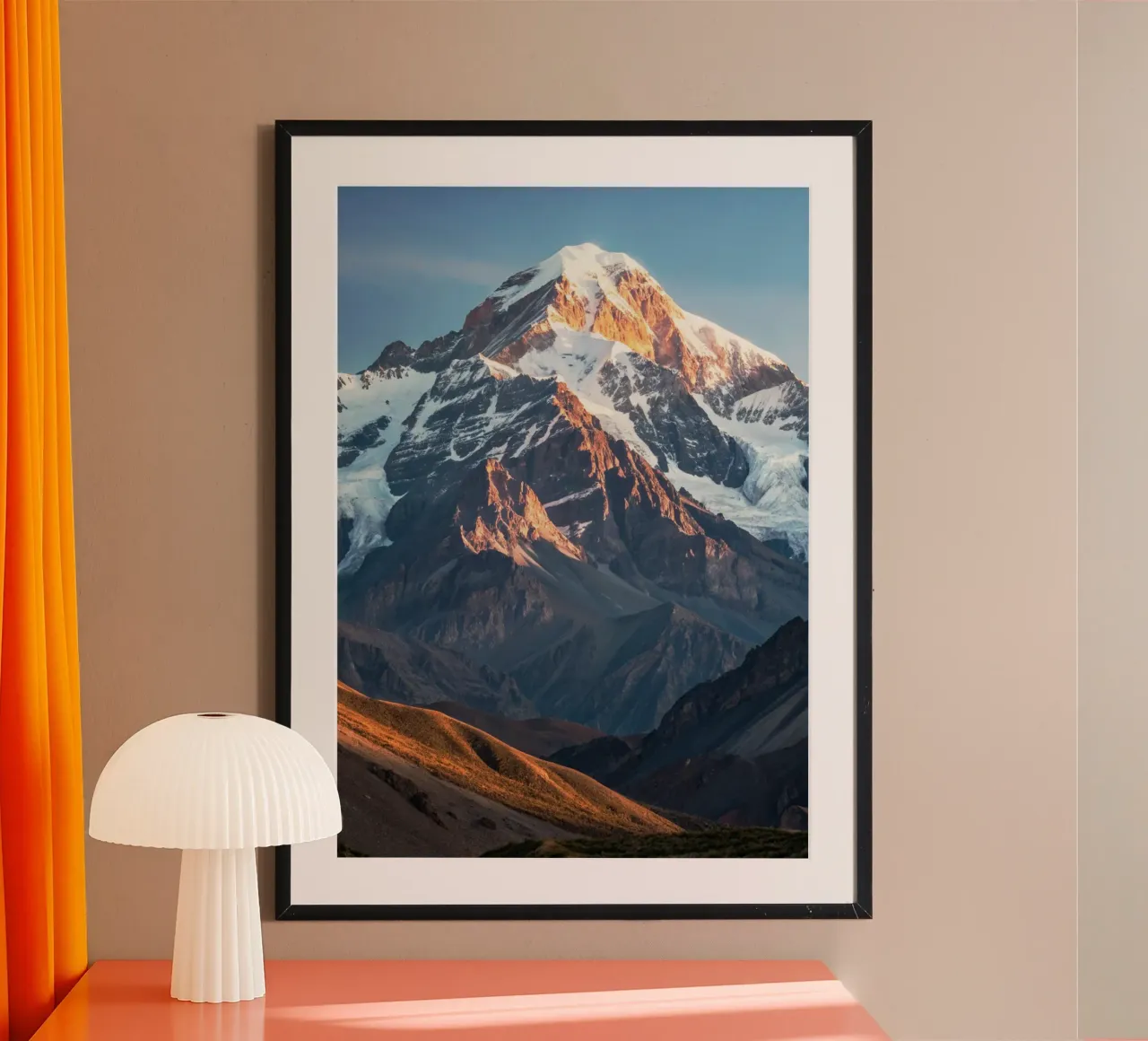 Monte Aconcagua Vista Fotografia naturalistica poster con telaio in legno da SerongSoulS