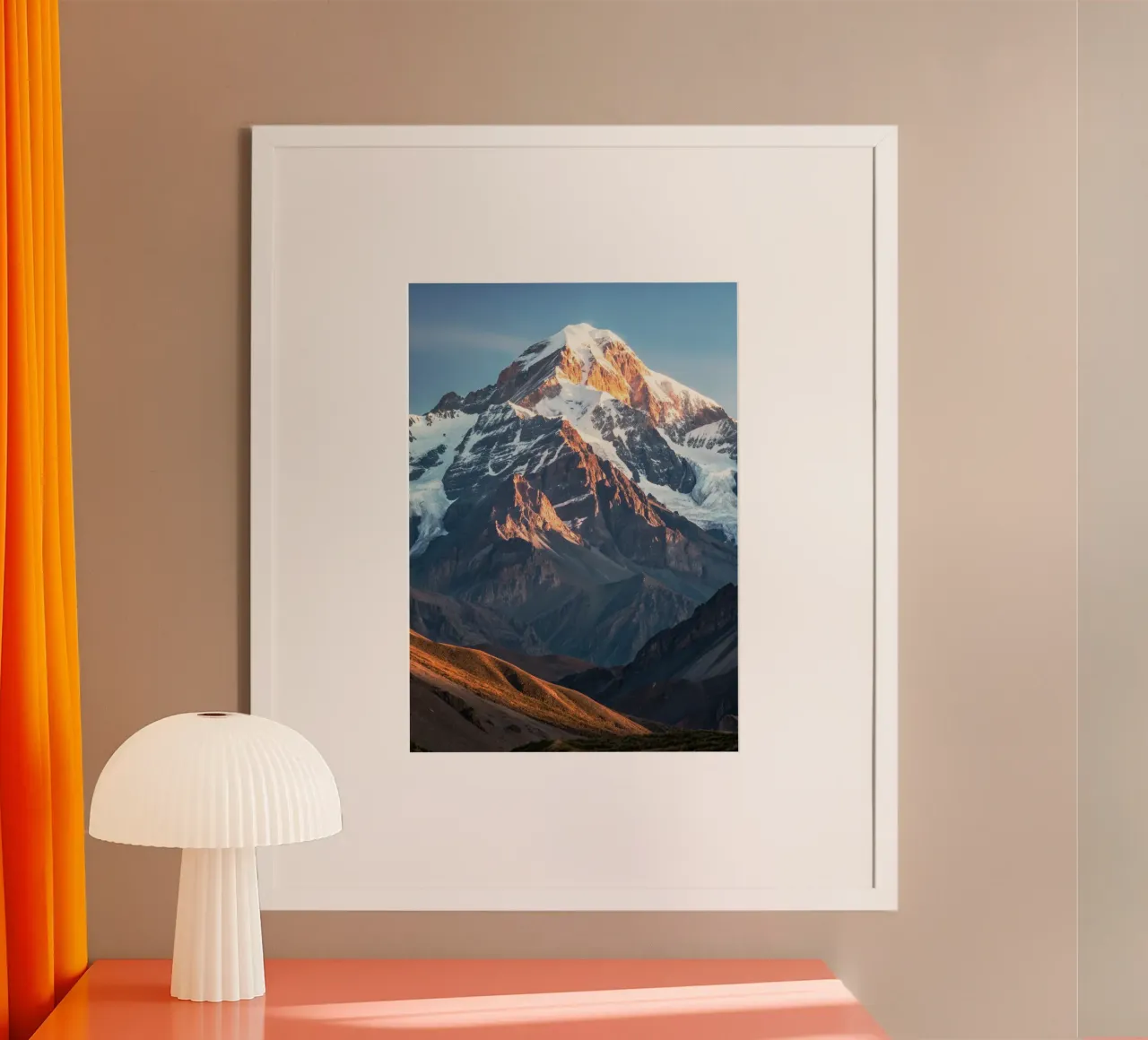Monte Aconcagua Vista Fotografia naturalistica poster con telaio in legno da SerongSoulS