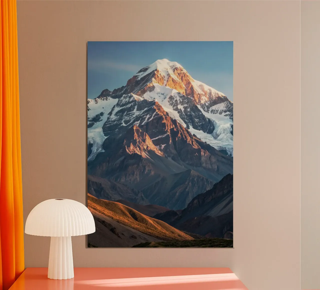 Monte Aconcagua Vista Fotografia naturalistica poster con telaio in legno da SerongSoulS