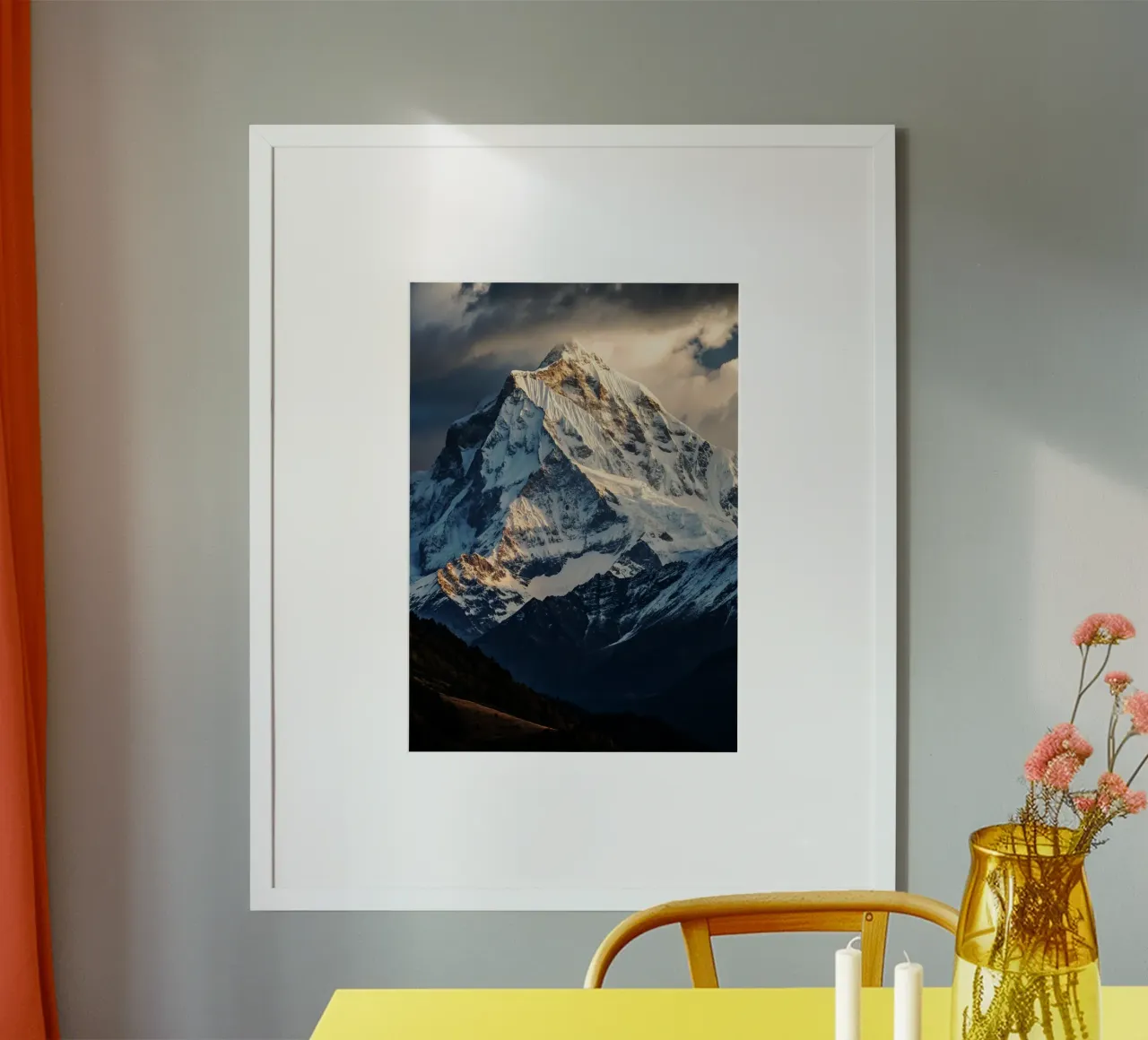 Vista sul monte Annapurna Fotografia naturalistica poster con telaio in legno da SerongSoulS