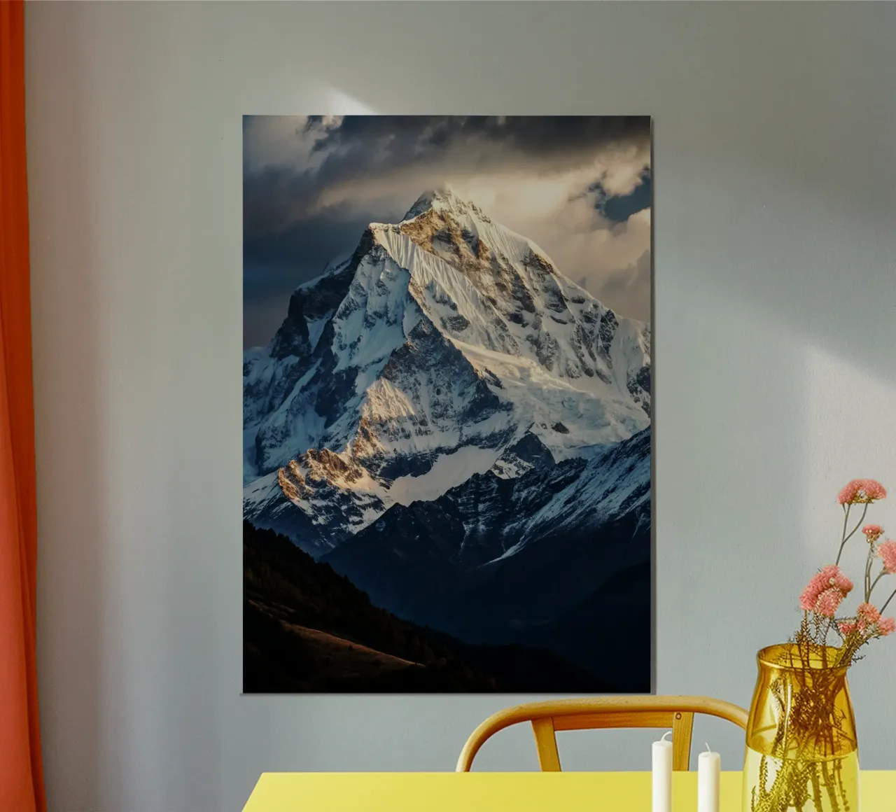 Vista sul monte Annapurna Fotografia naturalistica poster con telaio in legno da SerongSoulS