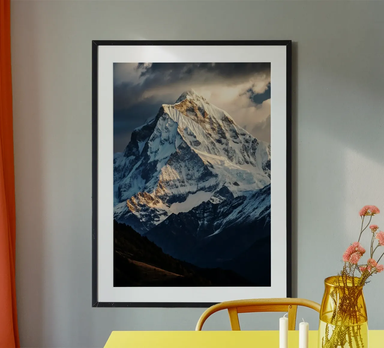 Vista sul monte Annapurna Fotografia naturalistica poster con telaio in legno da SerongSoulS