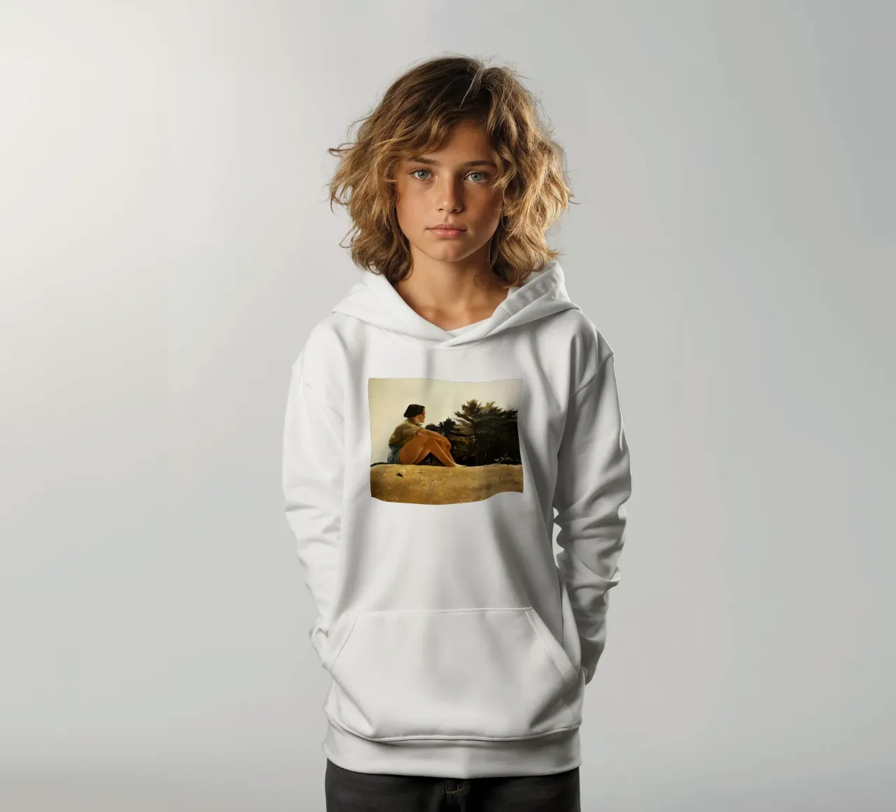 Andrew Wyeth Sandspit felpa bambino con cappuccio da Classicprint
