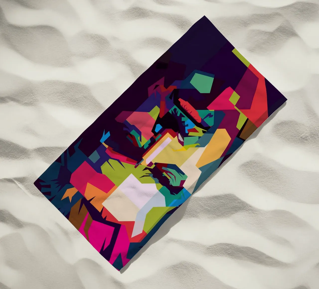 Jeff Bridges Filmschauspieler WPAP Trending Now Strandtuch von Artkreator