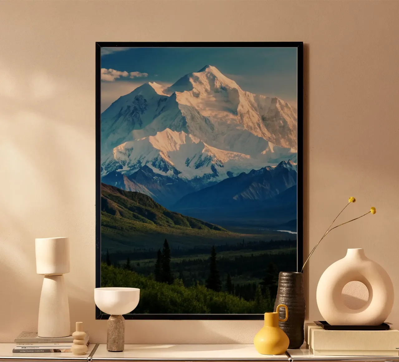 Mount Denali Vista Fotografia naturalistica poster con telaio in alluminio da SerongSoulS