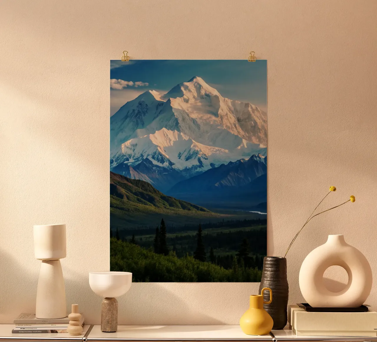 Mount Denali Vista Fotografia naturalistica poster con telaio in alluminio da SerongSoulS