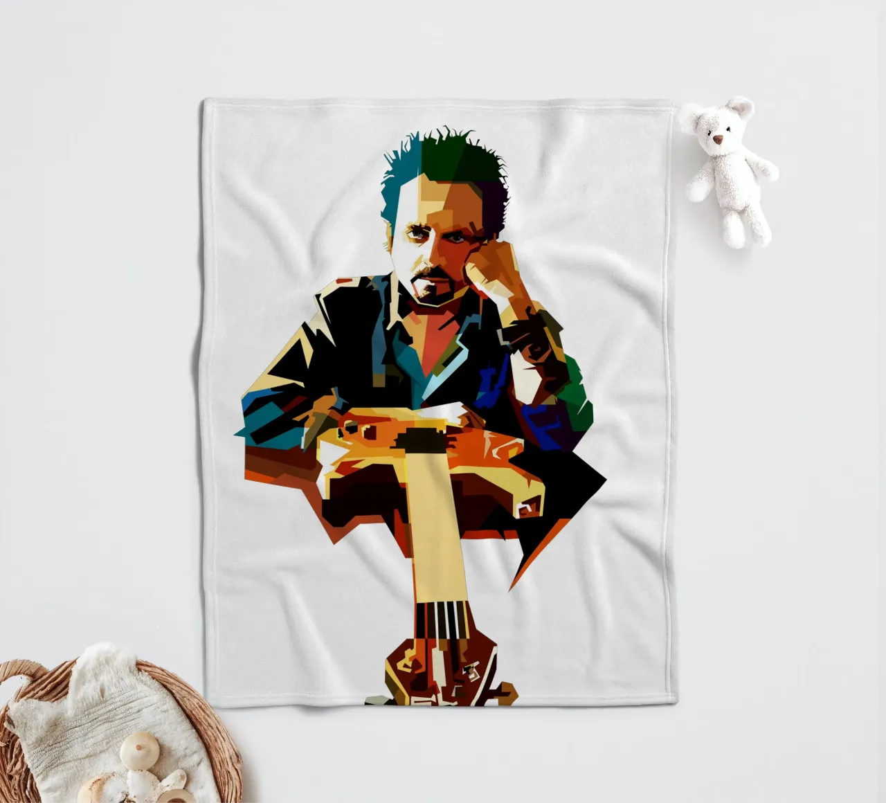Steve Lukather Chitarra Progressive Rock Retro Trending Now coperta in pile da Artkreator