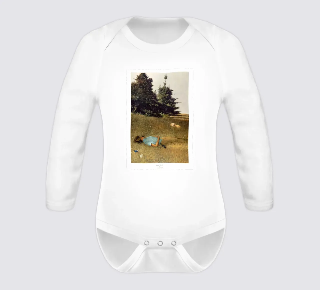 Andrew Wyeth Distant Thunder long-sleeve baby romper by Classicprint