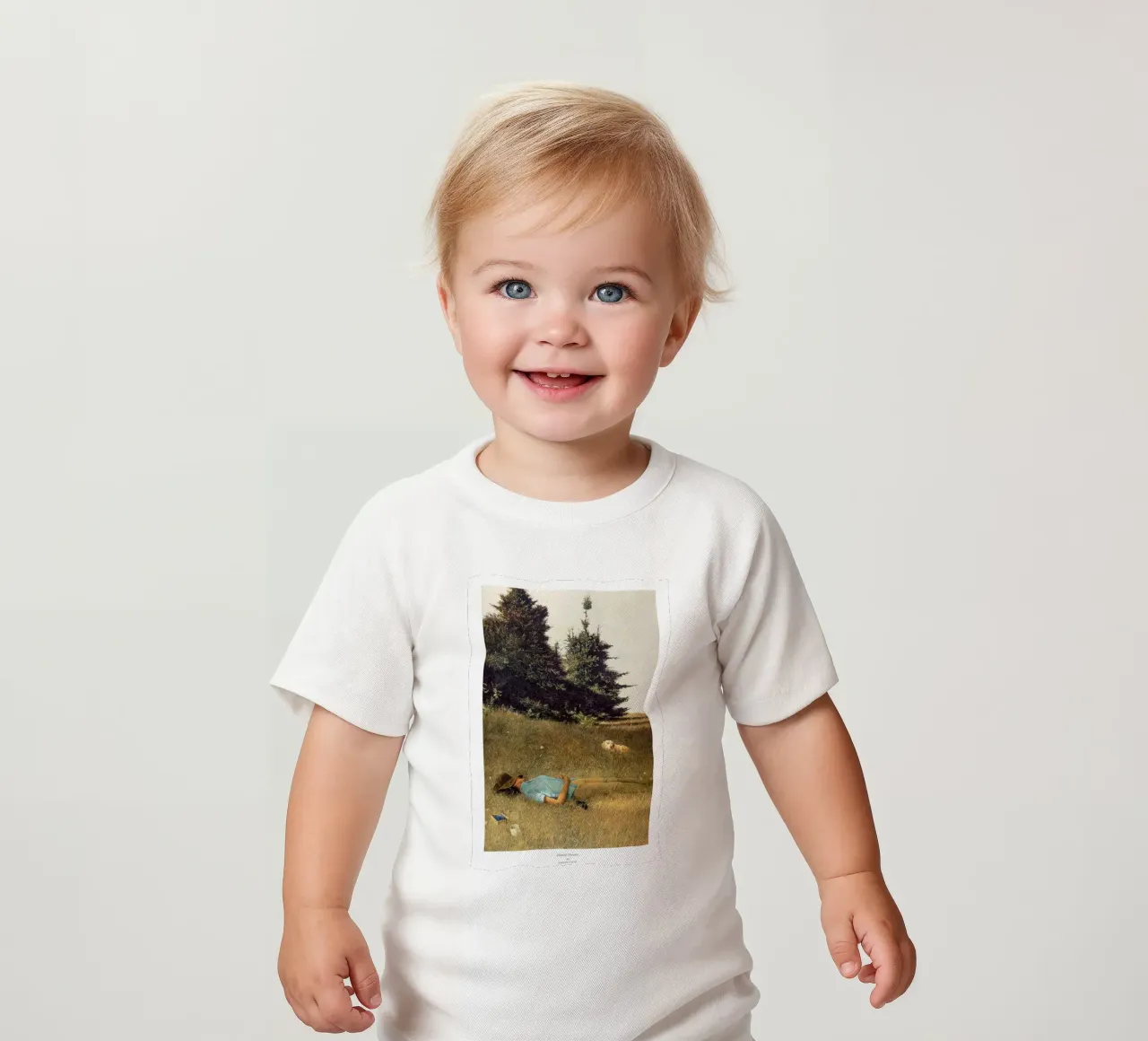 Andrew Wyeth Distant Thunder baby t-shirt by Classicprint