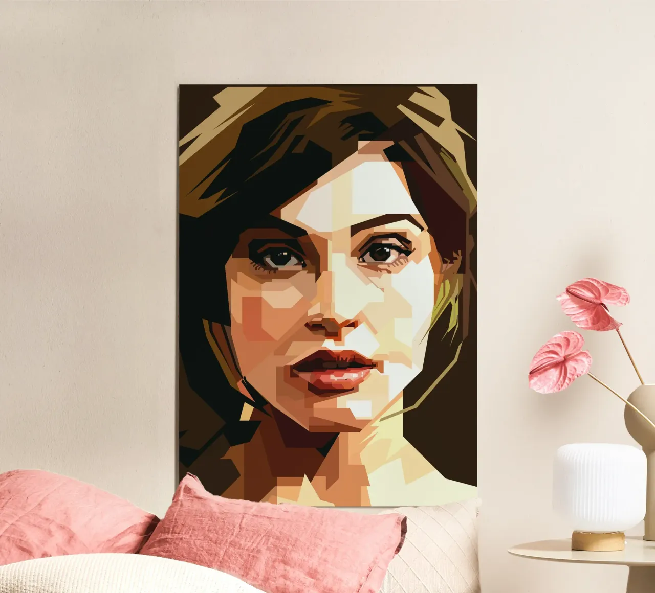 Gemma Arterton Actriz Película Estilo Retro Trending Now poster con marco de aluminio de Artkreator