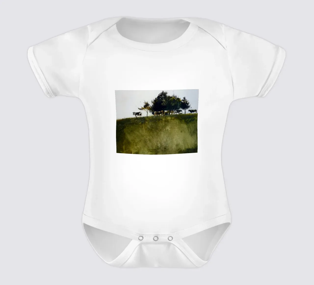 Andrew Wyeth Shadey Trees short-sleeve baby romper by Classicprint
