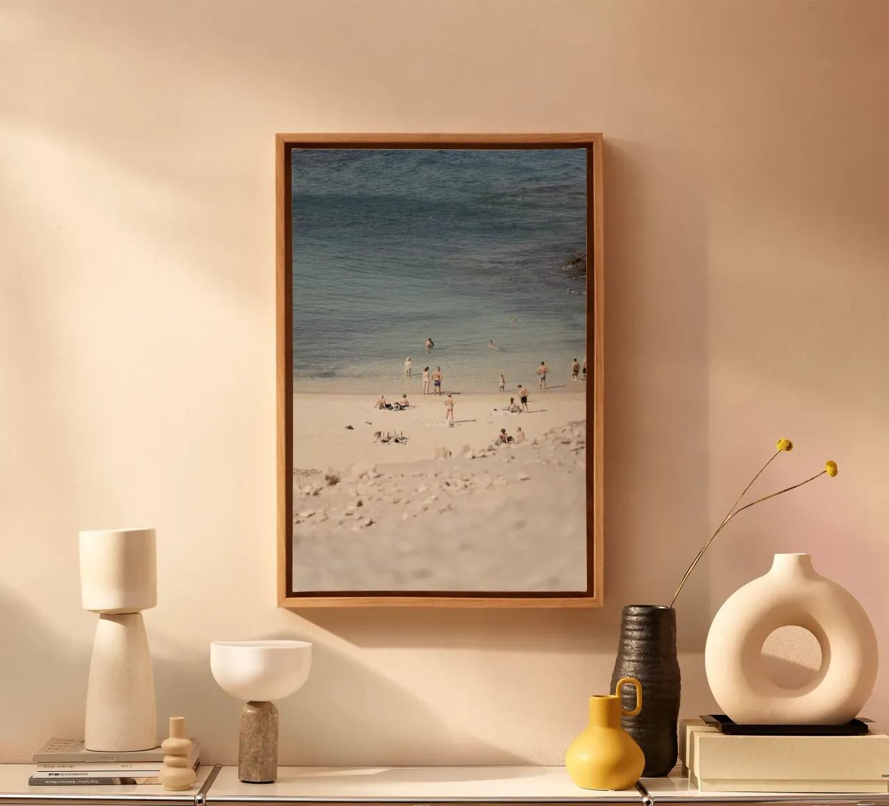 Ein Tag am Meer -  Beachvibes für dein Zuhause tela con Cornice a cassetta da purelinia