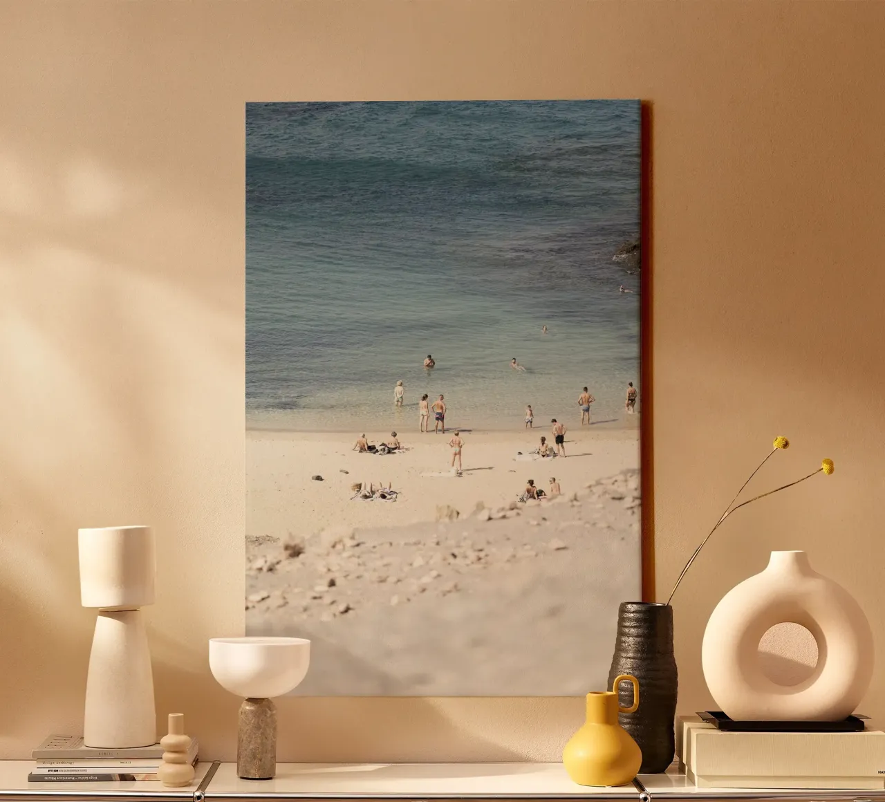 Ein Tag am Meer -  Beachvibes für dein Zuhause tela con Cornice a cassetta da purelinia