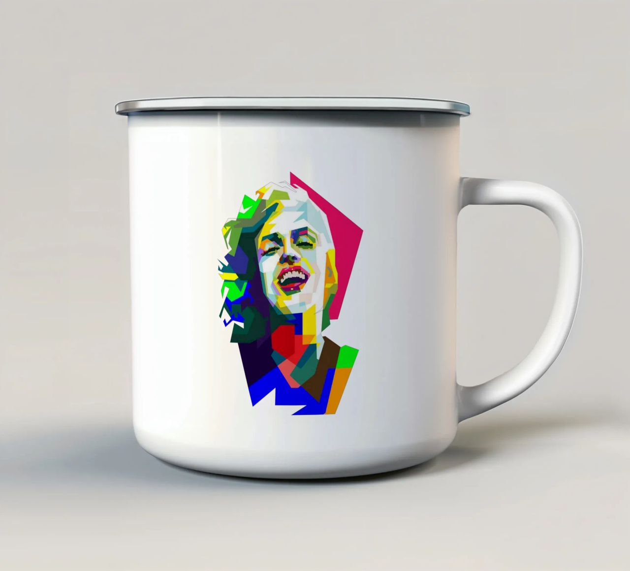 Marilyn Monroe bellissima attrice WPAP Trending Now tazza in smalto da Artkreator