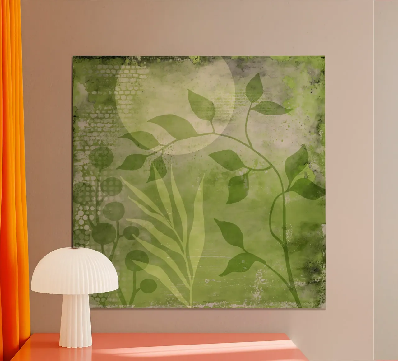 Arte botanica astratta a tecnica mista Greenery poster con telaio in plastica da Andrea Haase Modern Home