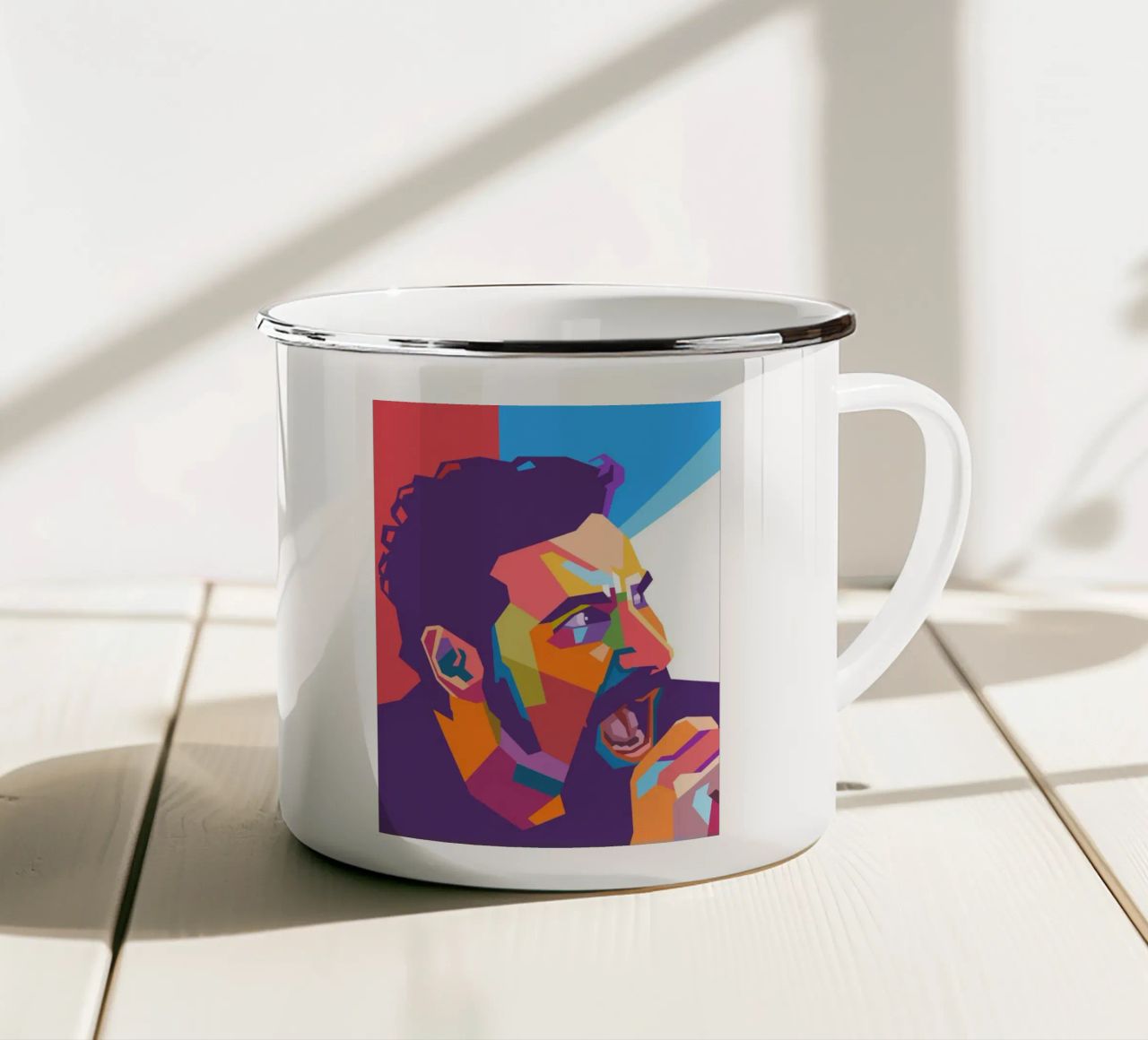 Serj Tankian pop art portrait tazza in smalto da Hantamrata