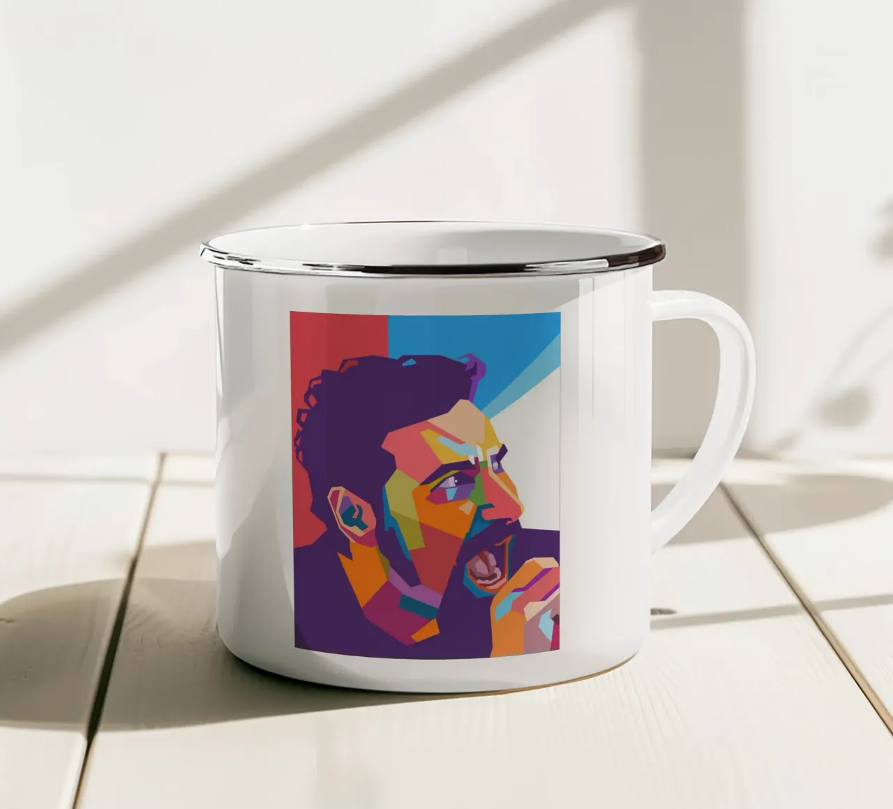 Serj Tankian pop art portrait tazza in smalto da Hantamrata