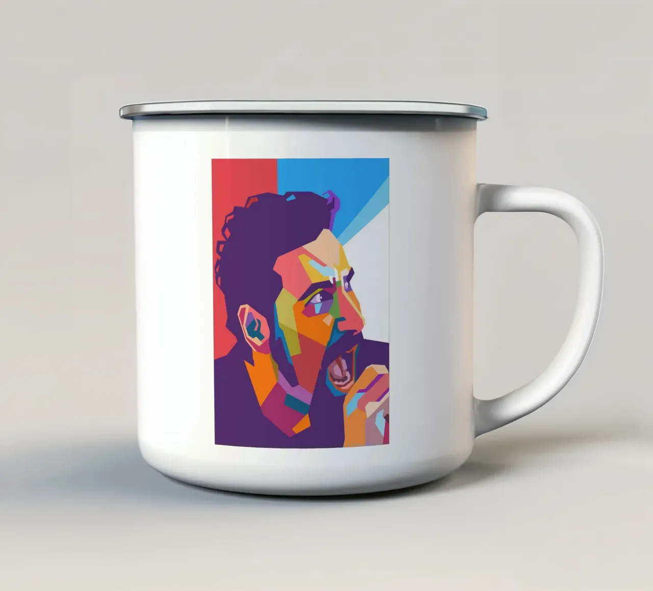 Serj Tankian pop art portrait tazza in smalto da Hantamrata