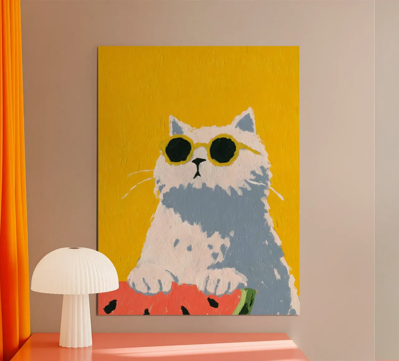 Summer Cat poster con telaio in plastica da Gypsy Galleria