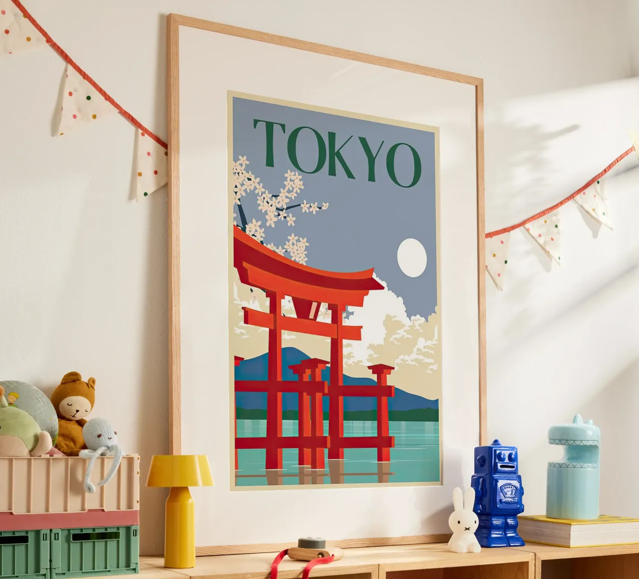 Viaggi - Tokyo Giappone poster con telaio in legno da busaw