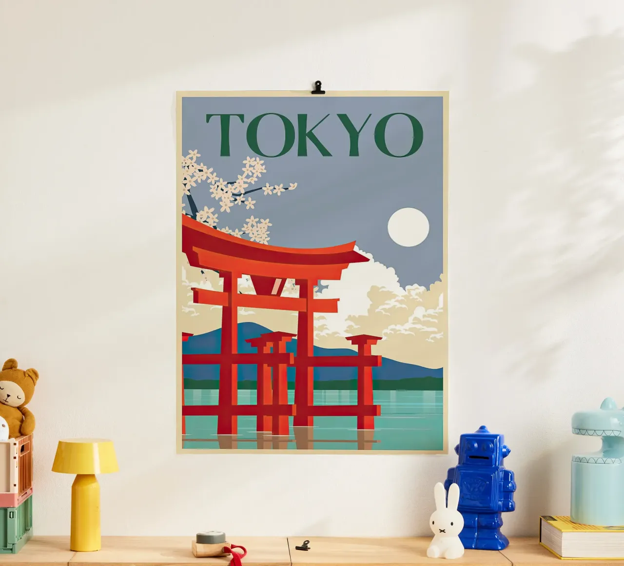 Viaggi - Tokyo Giappone poster con telaio in legno da busaw