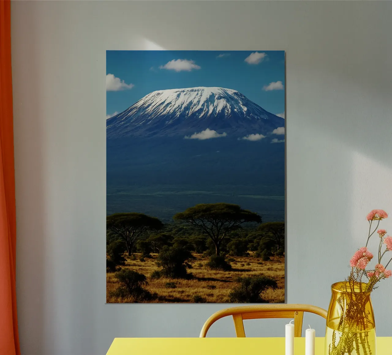 Monte Kilimanjaro Vista Fotografia naturalistica poster con telaio in alluminio da SerongSoulS