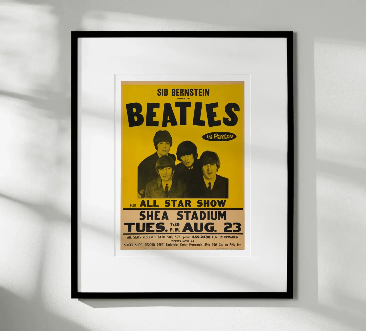 Spettacolo All Star The Beatles Legends Band poster con telaio in alluminio da darsa