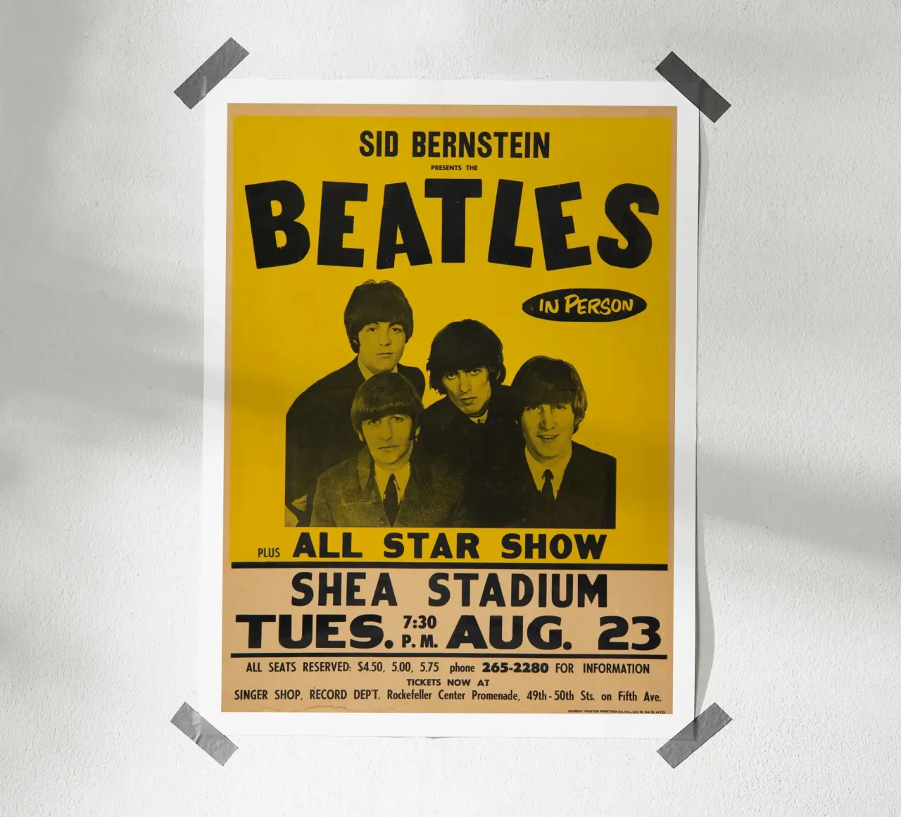 Spettacolo All Star The Beatles Legends Band poster con telaio in alluminio da darsa