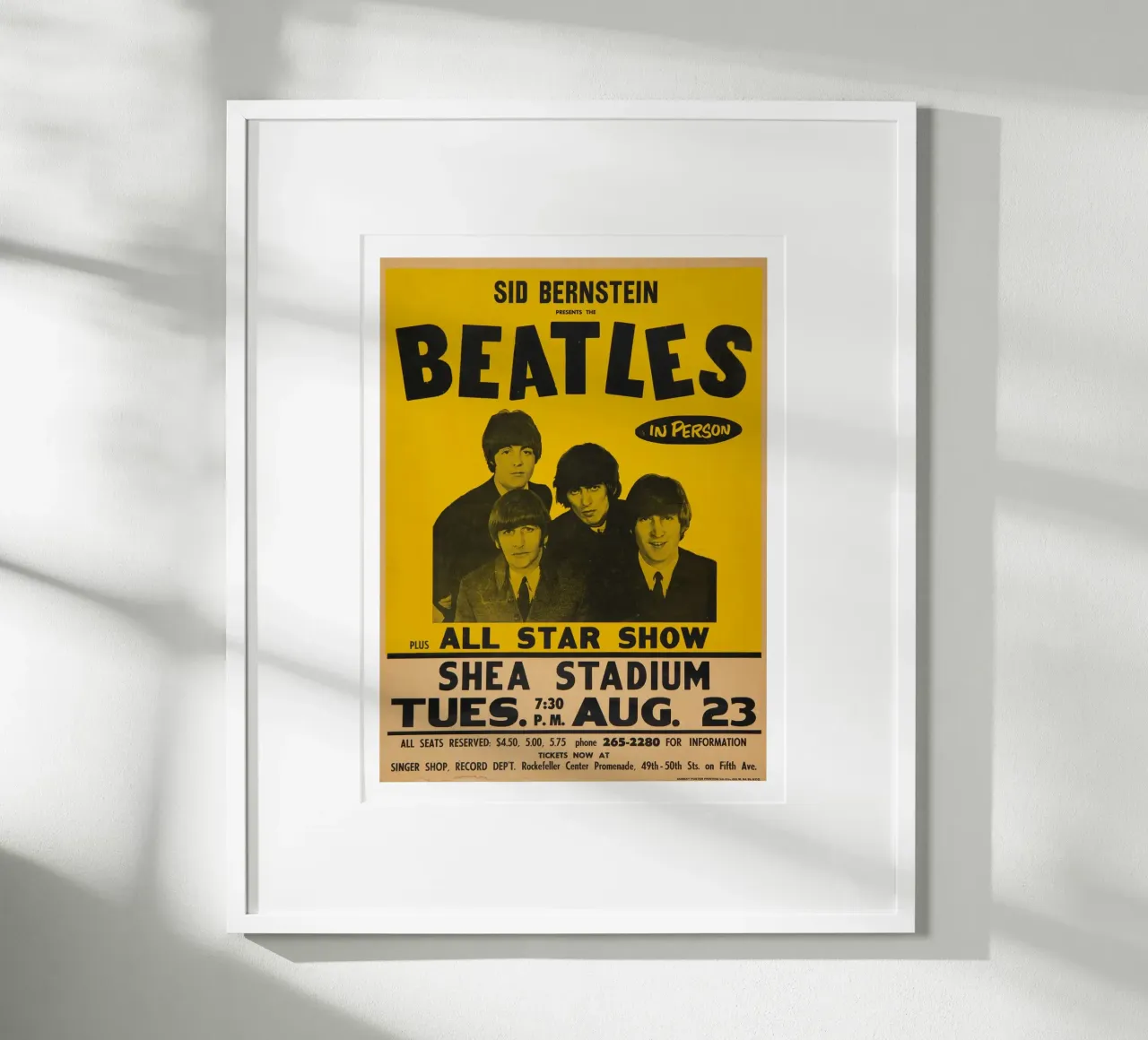 Spettacolo All Star The Beatles Legends Band poster con telaio in alluminio da darsa