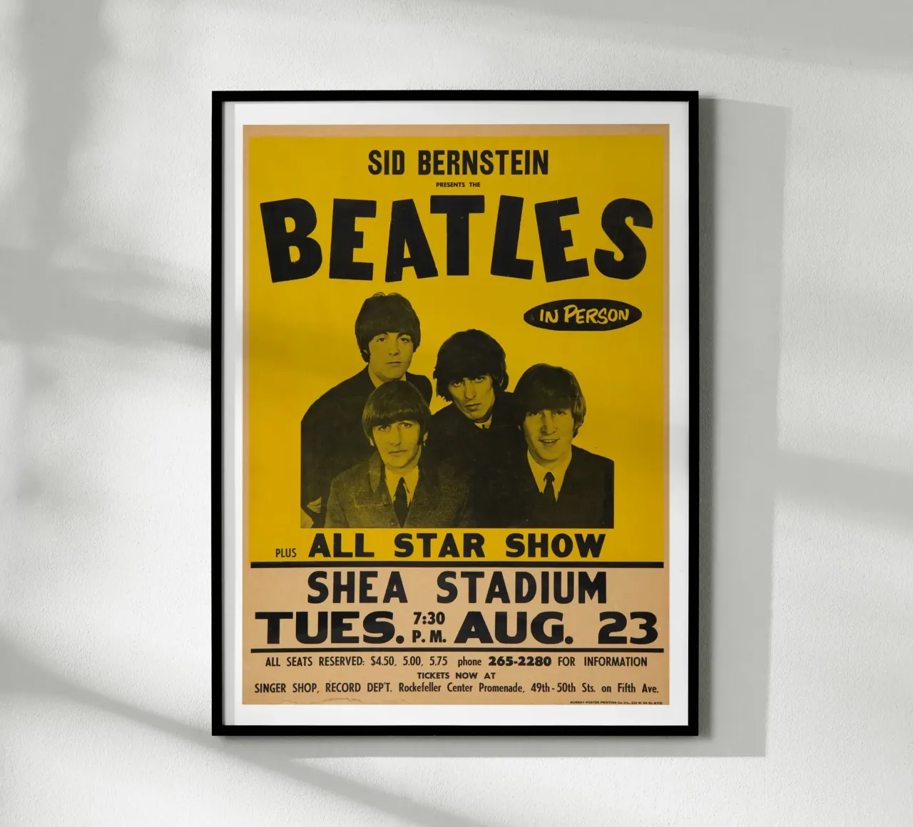 Spettacolo All Star The Beatles Legends Band poster con telaio in alluminio da darsa
